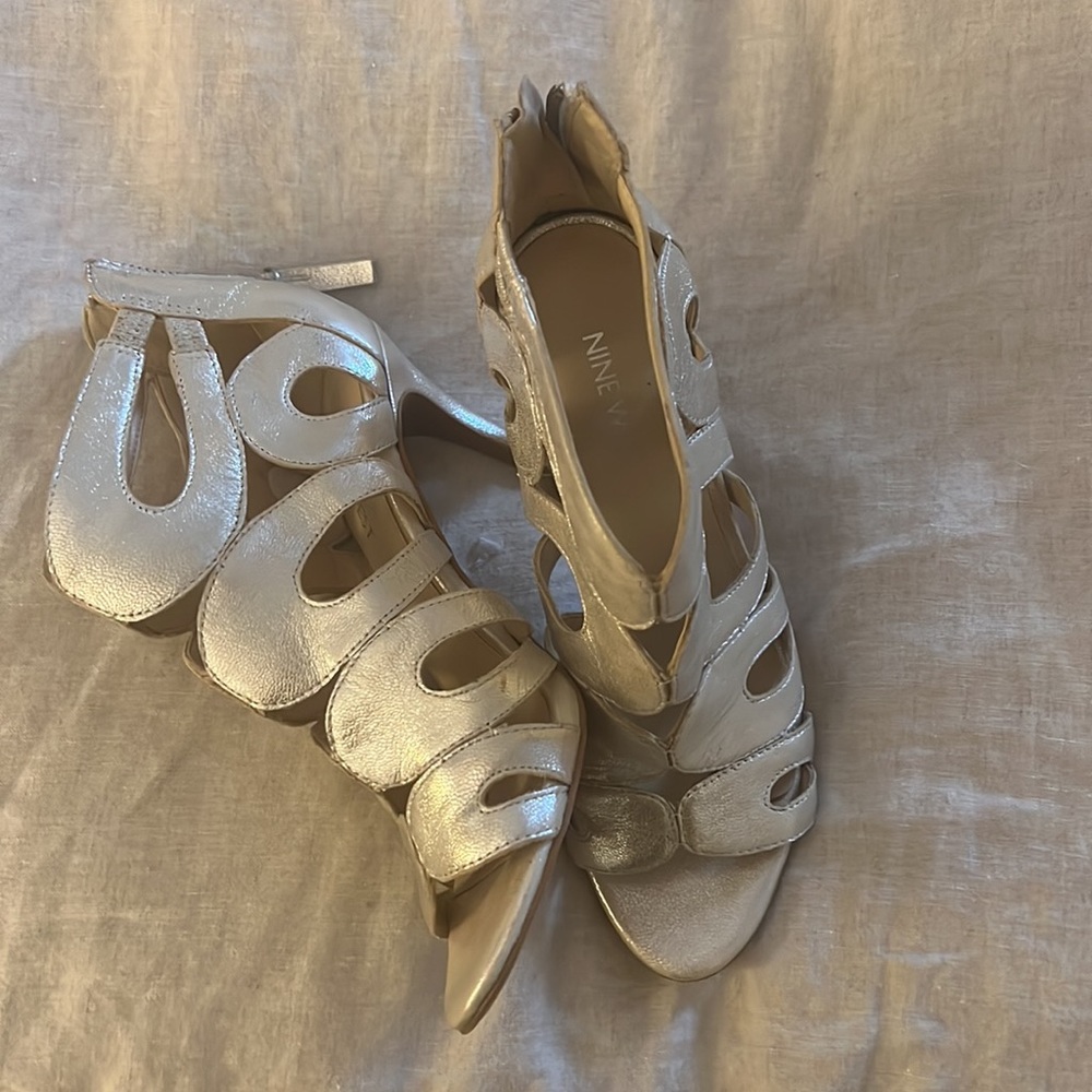 Silver Nine West Heels
